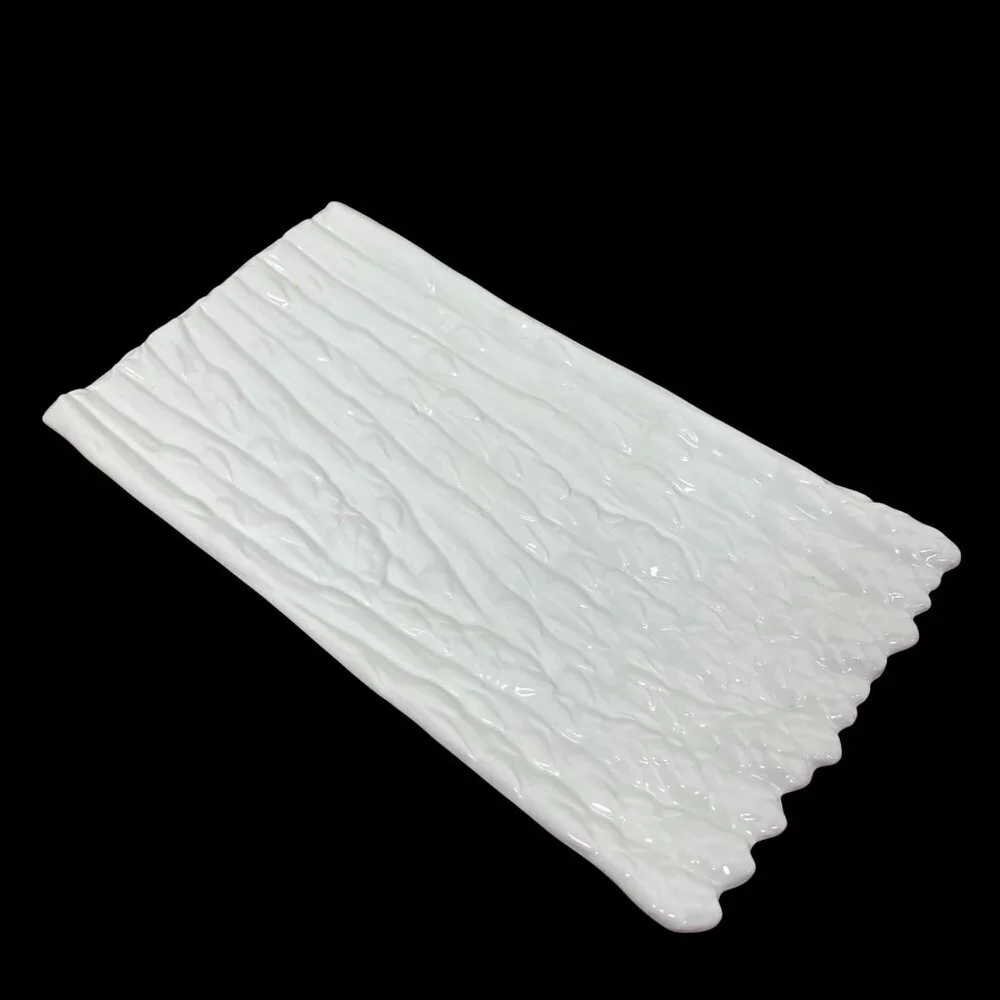 Vintage Porcelain Asparagus Serving Platter Everyday White 12x6 Microwave Safe
